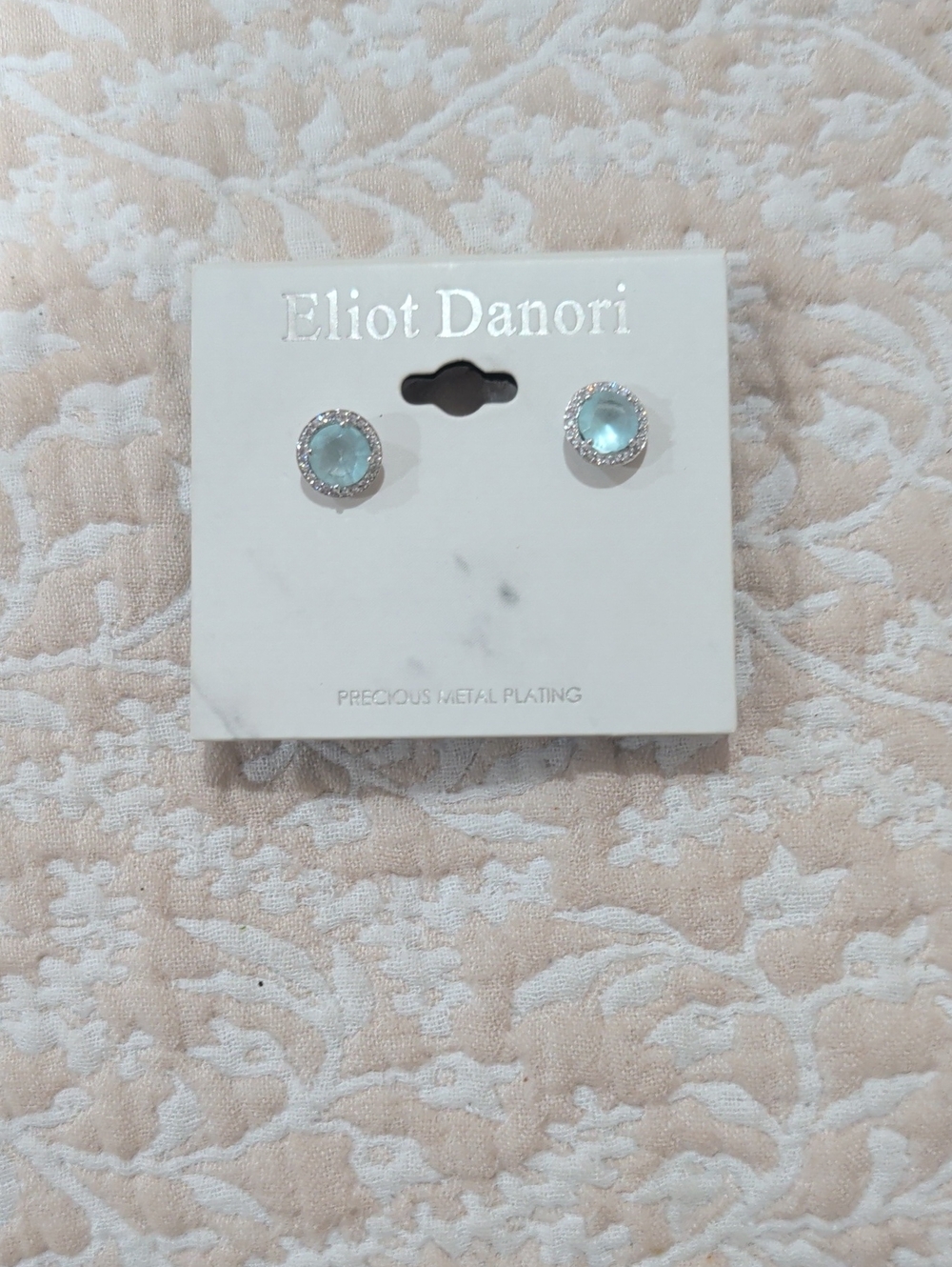 Eliot Danori Crystal Halo Stud Earrings Blue & Silver